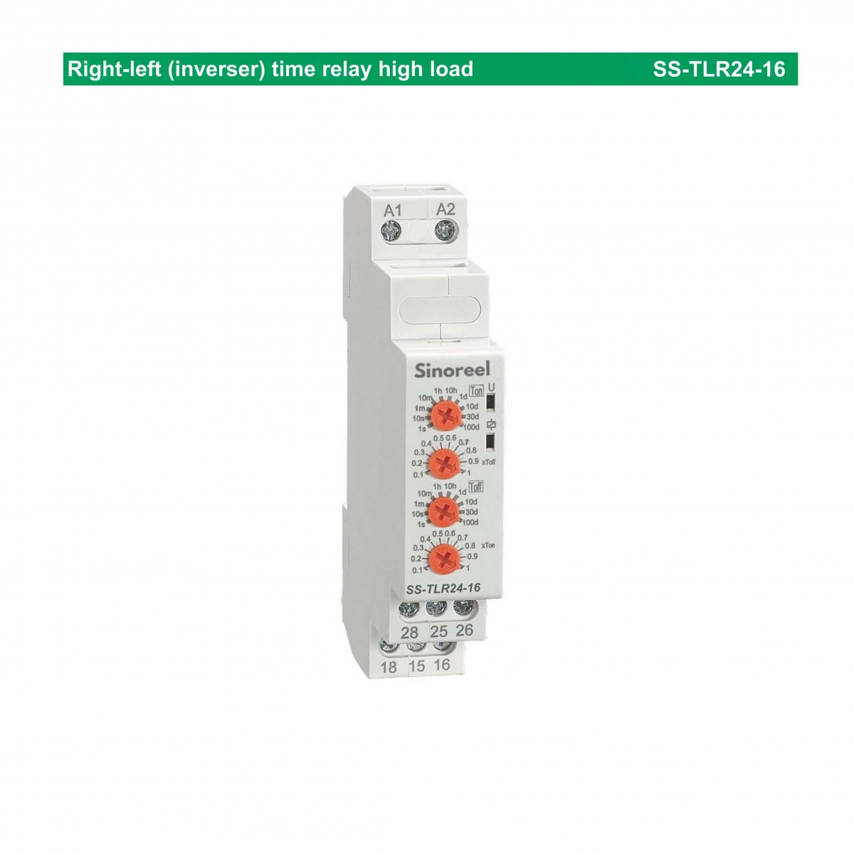 (028) Right-left (inverser) time relay high load SS-TLR24-16 Sinoreel